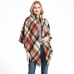 Plaid Check Scarf With Fringe Edges And Relaxed Draped Shape - Image 2