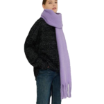 New Thickened Warm Mohair Scarf With Tassels Fashion Winter Women's Long Solid Color Soft Winter Cashmere Shawl