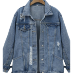 Women's Denim Jacket Regular Solid Colored Daily Basic Denim Blue / Loose