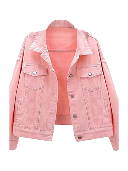 Women's Basic Button Down Denim Jean Jacket Coat