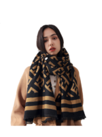 Double-sided imitation cashmere scarf women's winter printing warm cashmere scarf shawl dual-use scarf